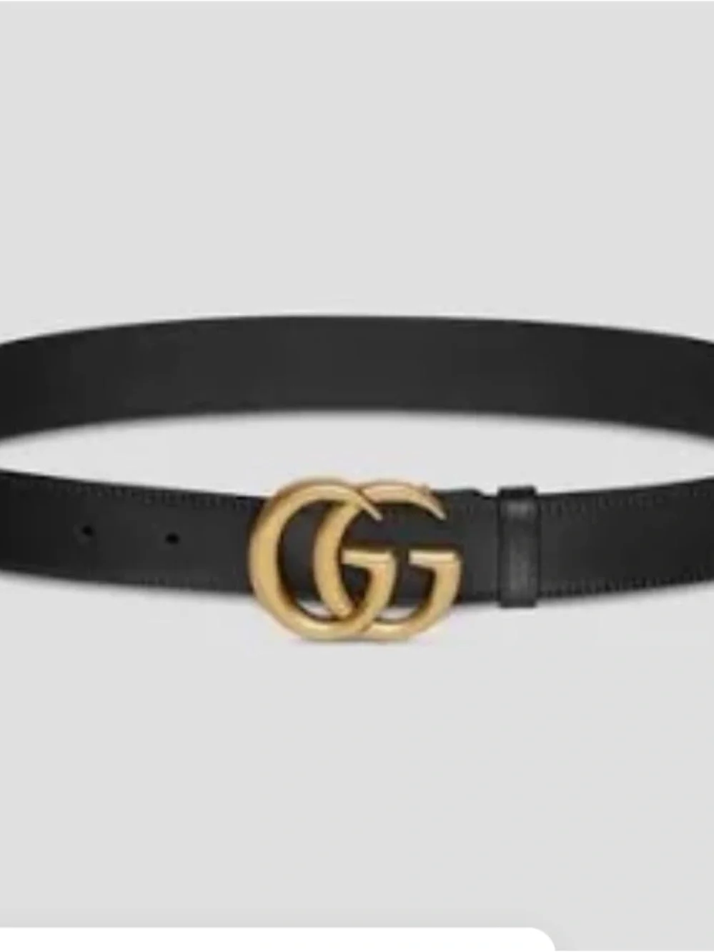 Gucci Men Marmont Leather Belt With Shiny Buckle, Black Size 80CM 100% Authentic
